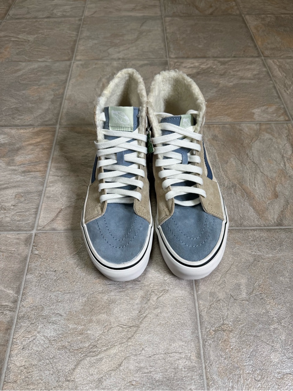 Vans SK8- Hi Tapered Stack form Platform Suede Sherpa Women’s Size 9 Blue 721356